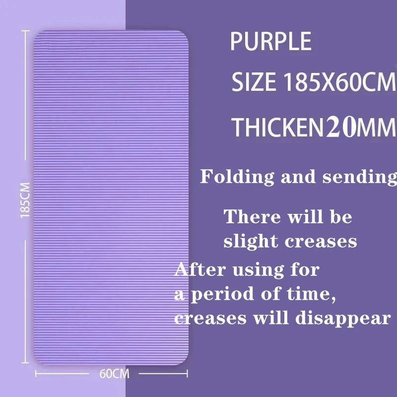 20MM Thicken NBR Yoga Mat Moisture-proof Outdoor Non-Slip Durable Camping Picnic Mat 185x61cm Exercise Gym Fitness Workout