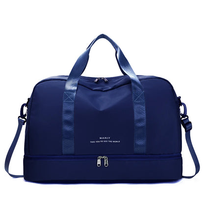 Sac de voyage extensible pour femme — sac de sport & fitness grand volume, bandoulière épaule, sac week‑end/overnight, résistant & léger