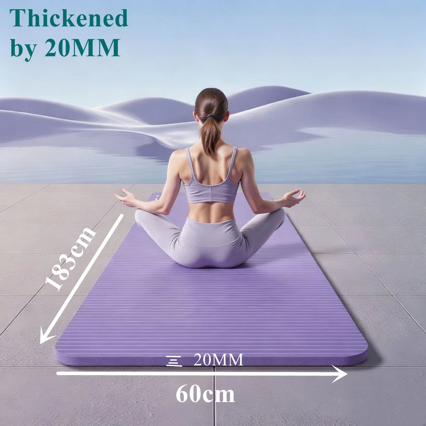 20MM Thicken NBR Yoga Mat Moisture-proof Outdoor Non-Slip Durable Camping Picnic Mat 185x61cm Exercise Gym Fitness Workout