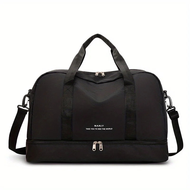 Sac de voyage extensible pour femme — sac de sport & fitness grand volume, bandoulière épaule, sac week‑end/overnight, résistant & léger