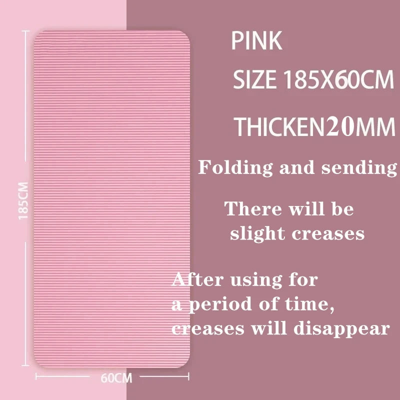 20MM Thicken NBR Yoga Mat Moisture-proof Outdoor Non-Slip Durable Camping Picnic Mat 185x61cm Exercise Gym Fitness Workout