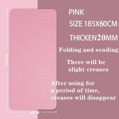 20MM Thicken NBR Yoga Mat Moisture-proof Outdoor Non-Slip Durable Camping Picnic Mat 185x61cm Exercise Gym Fitness Workout