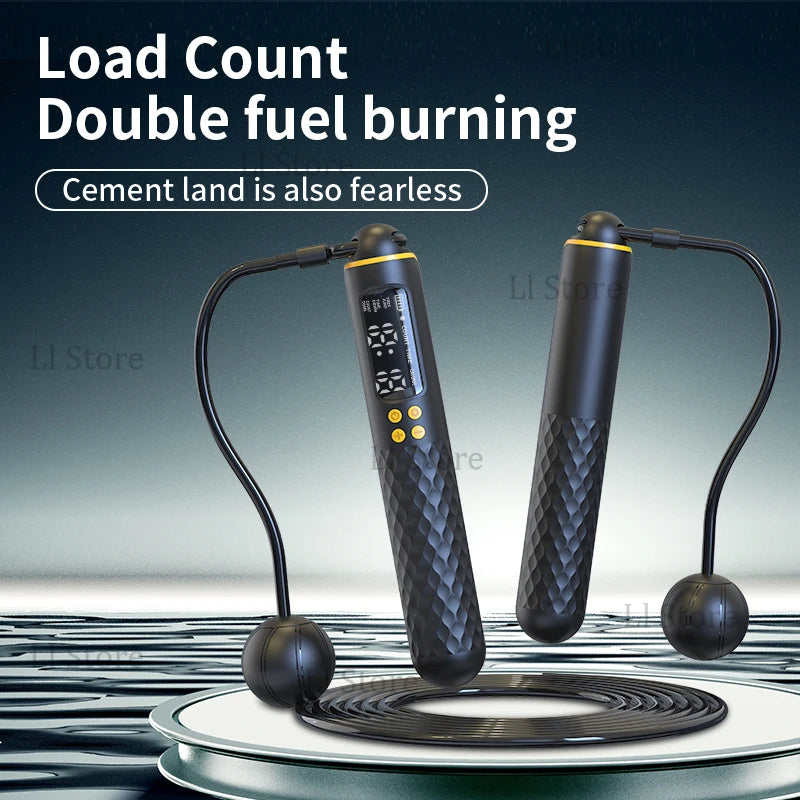 New Rechargeable USB Electronic Technology Jump Rope Wire Rope Adjustable Jump Rope Trainer Digital Wireless Calorie Counter