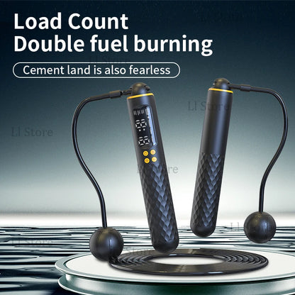 New Rechargeable USB Electronic Technology Jump Rope Wire Rope Adjustable Jump Rope Trainer Digital Wireless Calorie Counter
