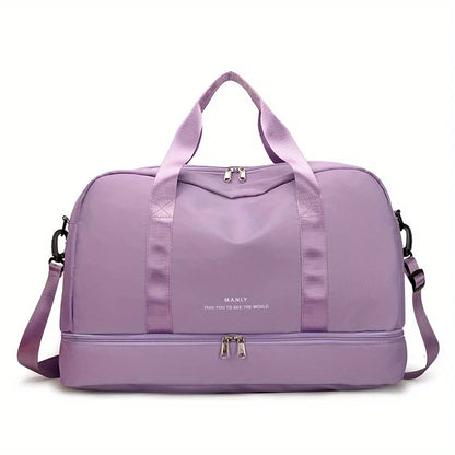 Sac de voyage extensible pour femme — sac de sport & fitness grand volume, bandoulière épaule, sac week‑end/overnight, résistant & léger