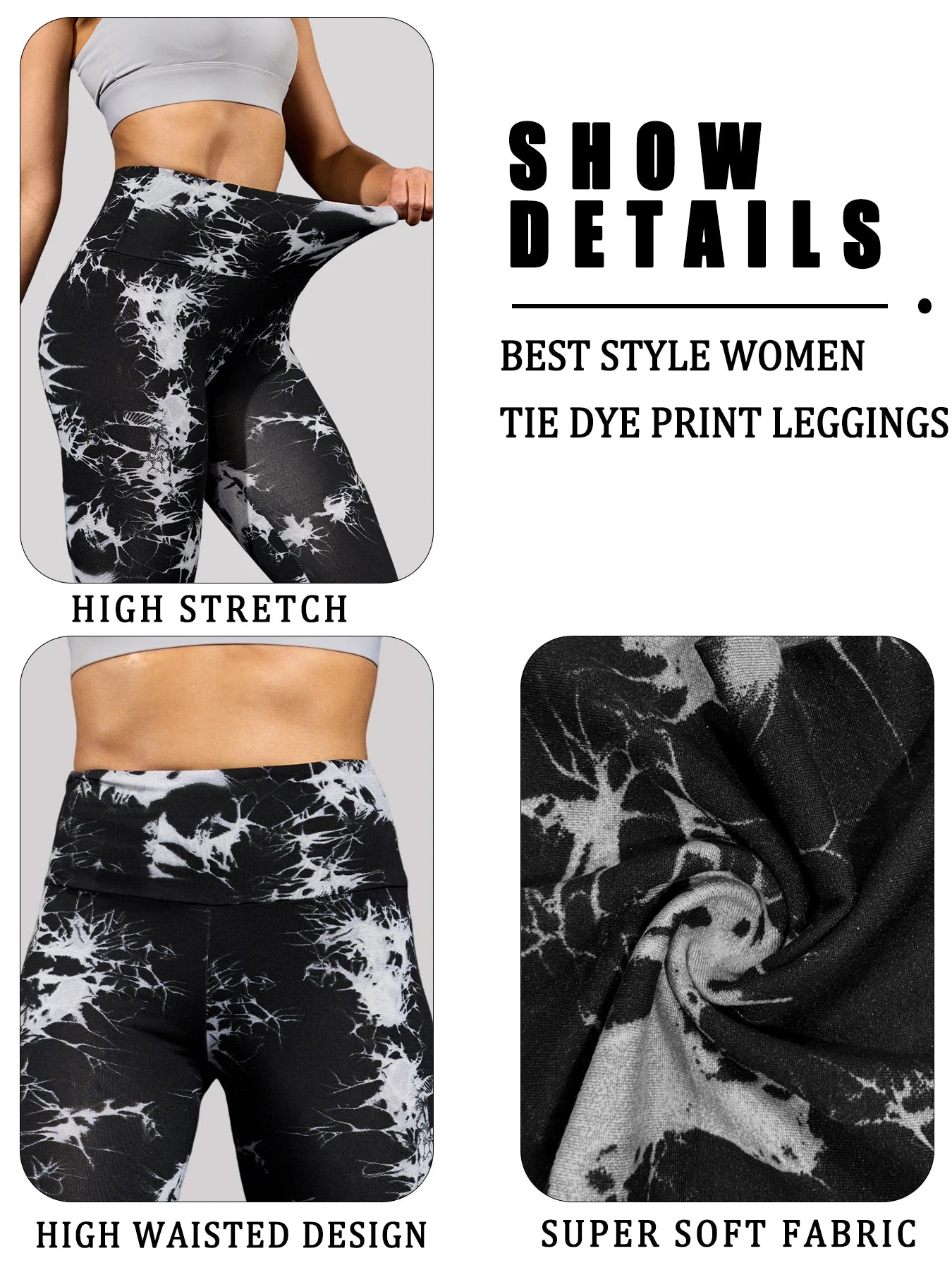Super Soft High Waisted Tie Dye Leggings for Women Yoga Running Gym No See Through Workout Athletic Tights Push Up Gym Fitness