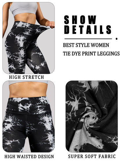 Super Soft High Waisted Tie Dye Leggings for Women Yoga Running Gym No See Through Workout Athletic Tights Push Up Gym Fitness