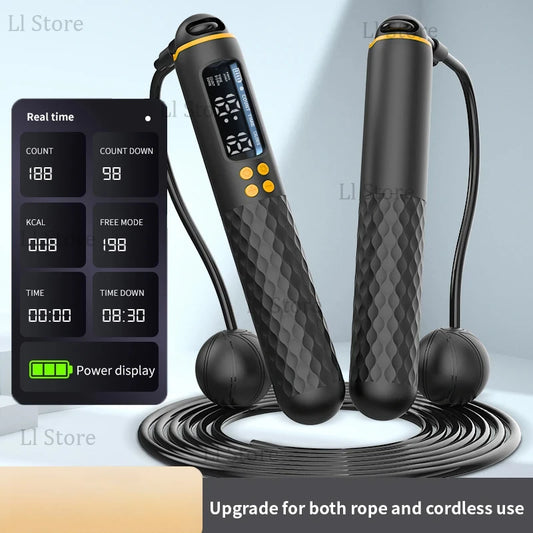 New Rechargeable USB Electronic Technology Jump Rope Wire Rope Adjustable Jump Rope Trainer Digital Wireless Calorie Counter