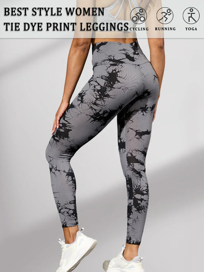 Super Soft High Waisted Tie Dye Leggings for Women Yoga Running Gym No See Through Workout Athletic Tights Push Up Gym Fitness