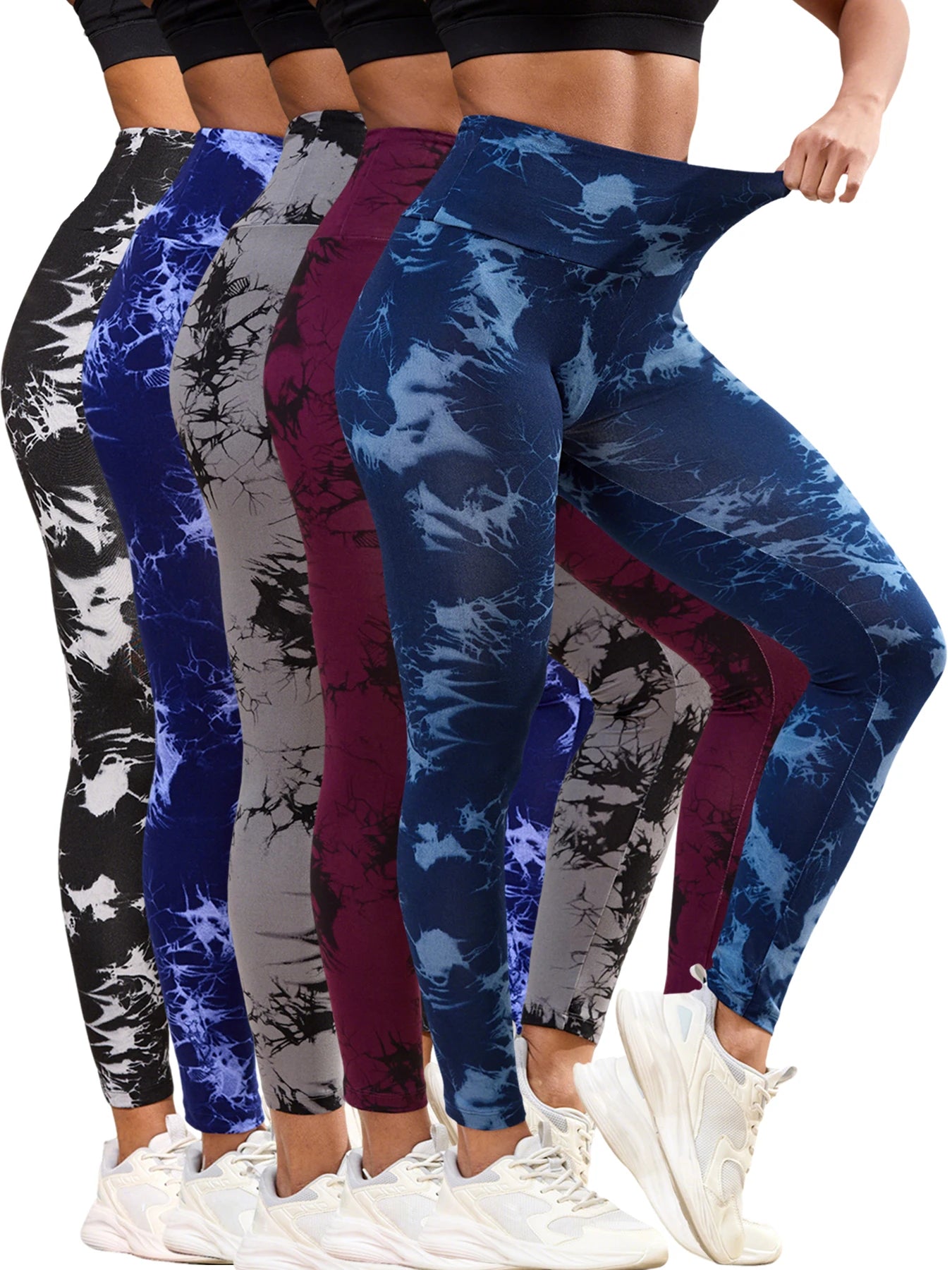 Super Soft High Waisted Tie Dye Leggings for Women Yoga Running Gym No See Through Workout Athletic Tights Push Up Gym Fitness