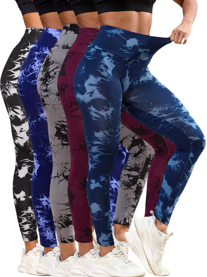 Super Soft High Waisted Tie Dye Leggings for Women Yoga Running Gym No See Through Workout Athletic Tights Push Up Gym Fitness