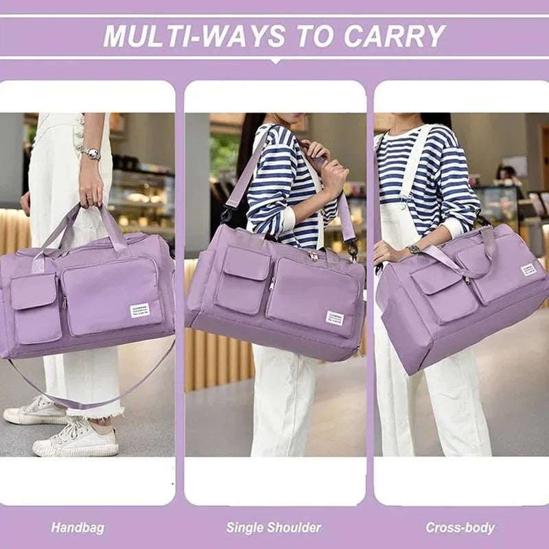 Travel Bag Large Capacity Weekender Carry On Duffle Bags with Shoe Compartment Sports Fitness Bags for Women Shoulder Bag