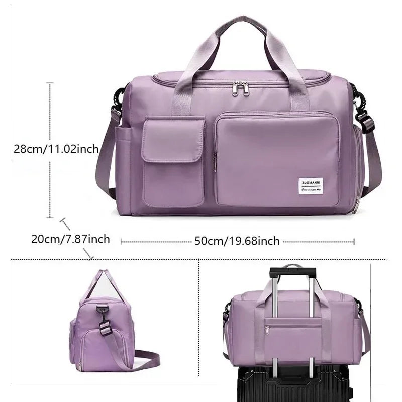 Travel Bag Large Capacity Weekender Carry On Duffle Bags with Shoe Compartment Sports Fitness Bags for Women Shoulder Bag