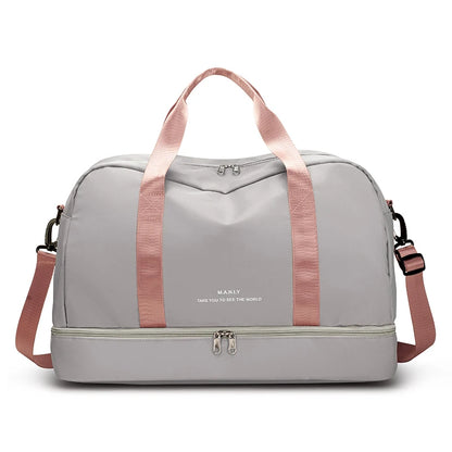 Sac de voyage extensible pour femme — sac de sport & fitness grand volume, bandoulière épaule, sac week‑end/overnight, résistant & léger