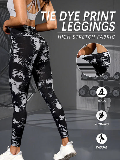 Super Soft High Waisted Tie Dye Leggings for Women Yoga Running Gym No See Through Workout Athletic Tights Push Up Gym Fitness